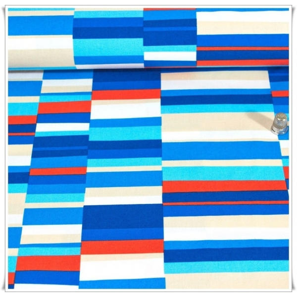 Loneta Pop Stripes Blue