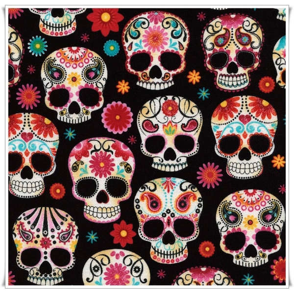 Fat quarter paisley skulls