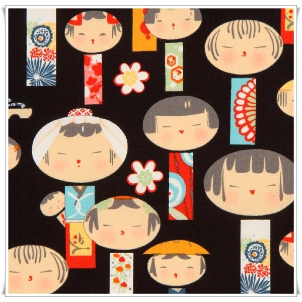 Fat quarter japoneses negro