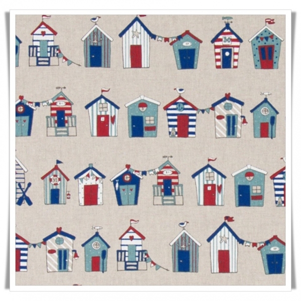Retal loneta casitas playa 50x140cms Retal loneta casitas playa 50x140cms