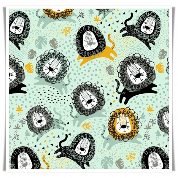 Retal tela leones chic 26x72cms Retal tela leones chic 26x72cms