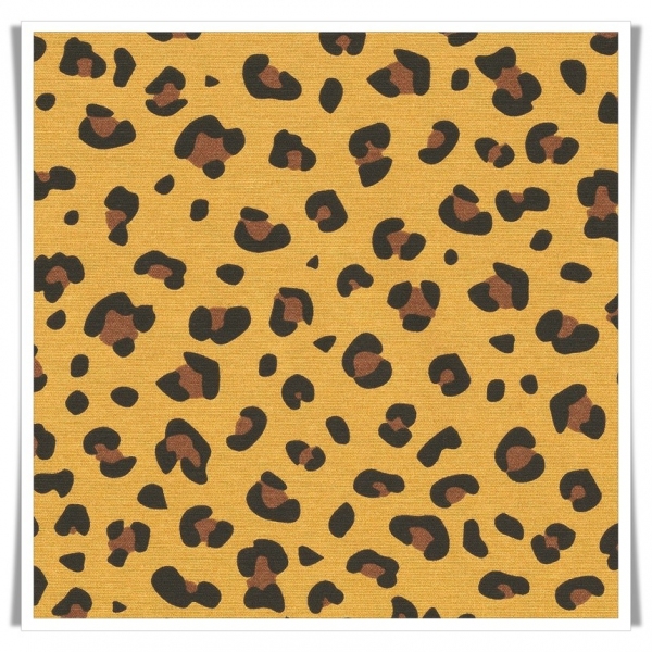 Loneta mostaza animal print