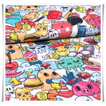 Retal de tela impermeable dibujos animados