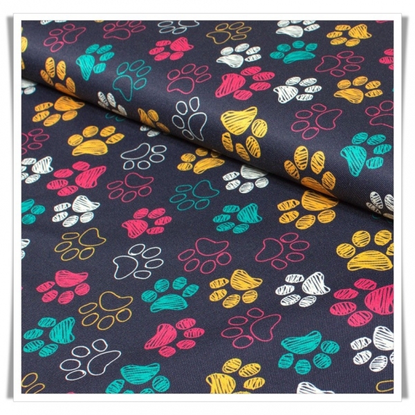 Retal tela estampado huellas y patas cachorro perro Retal tela estampado huellas y patas cachorro perro