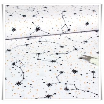 Tela impermeable - constelaciones blanco