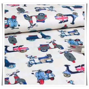 Retal tela poliéster impermeable con dibujos de vesplas clásicas