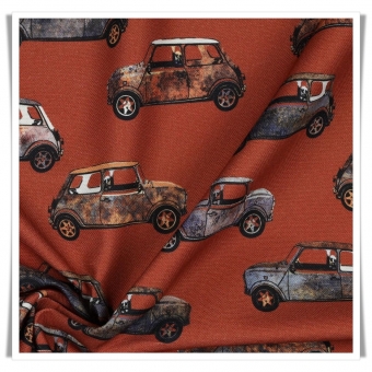 Loneta de algodón estampado coches Minis Retro