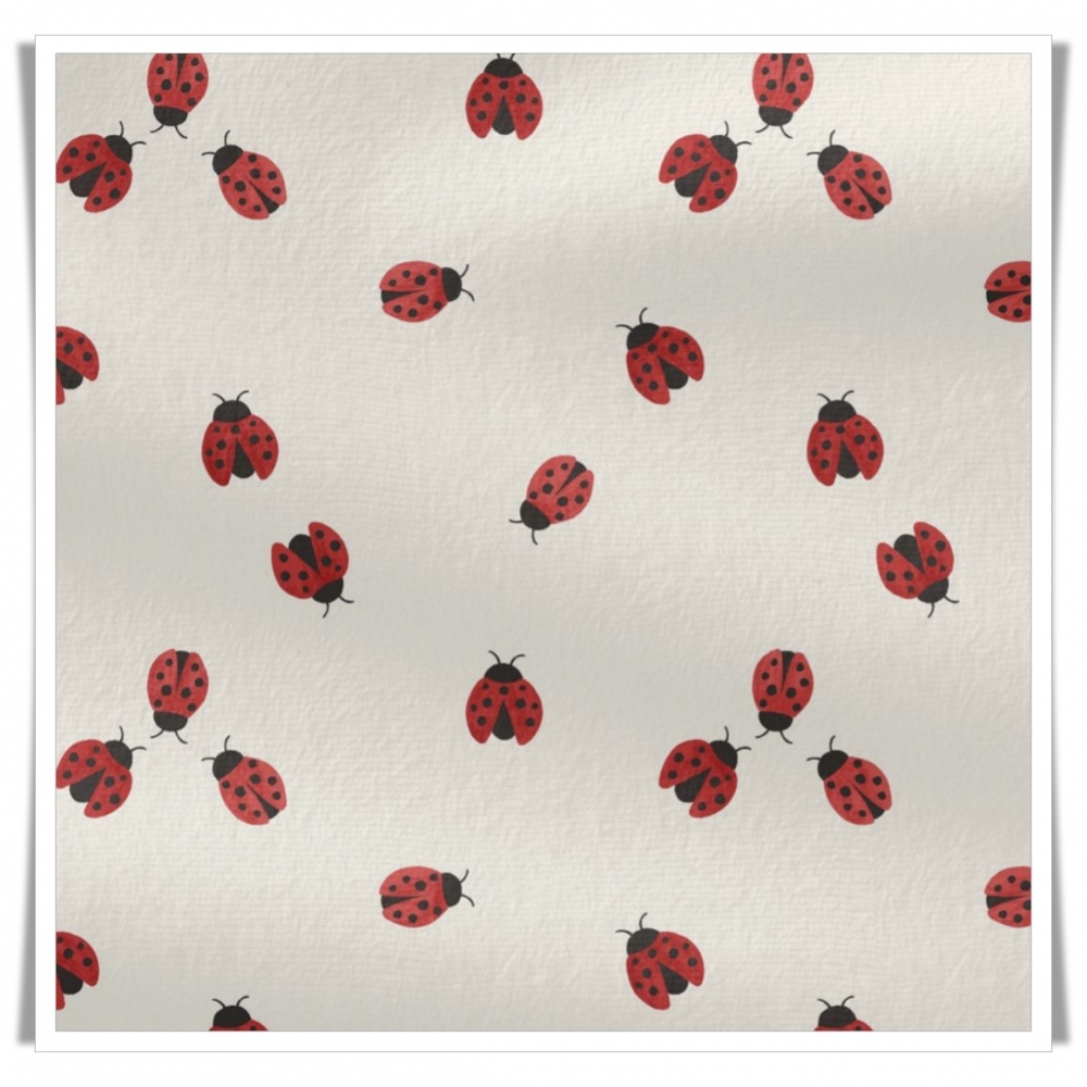 Tela estampada impermeable mini ladybugs