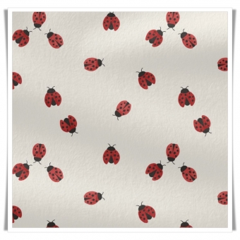 Tela estampada impermeable mini ladybugs