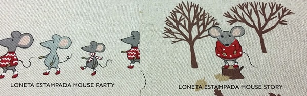 Lonetas estampadas con ratoncitos