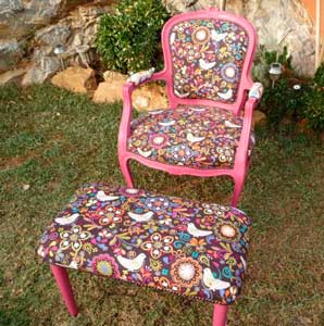 Sofa tapizado tela palomas