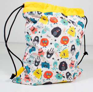 Mochila tela infantil monstruos