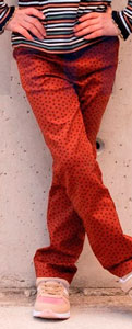 Pantalones con tela algodon color terra cotta