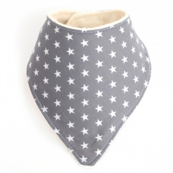 Babero tela estrellas gris