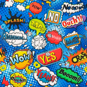 Detalle tela estampada comic