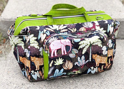 Bolsa con tela estampada flores y animales