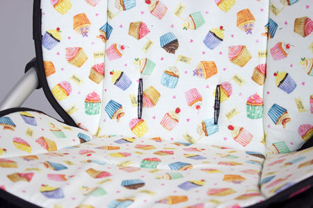 Funda carrito estampado cupcakes