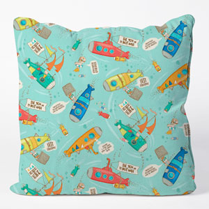 Funda de almohada con tela submarinos