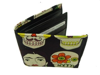 Cartera con tela de calaveras