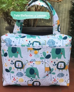 Bolsa con tela elefantes y leones
