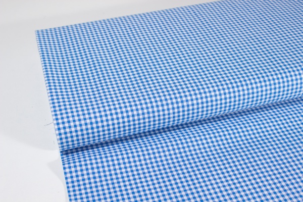 Tejido vichy azul cuadro peque