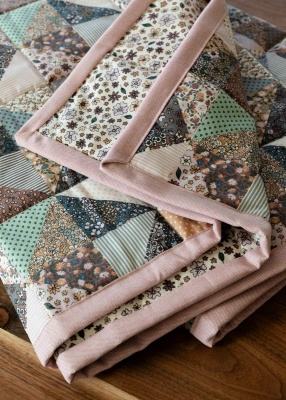 Manta de patchwork flores