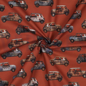 Detalle tela loneta coches Minis