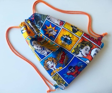 Mochila loneta super heroes