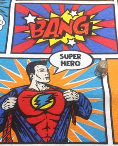 Detalle loneta superman