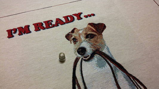 Detalle panel retrato perrito