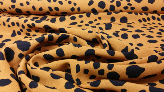Tela de viscosa leopard print