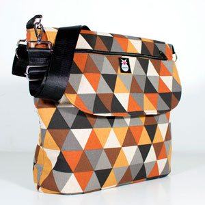 Bolso tela triangulos marrón