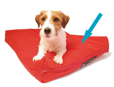 Tela para cama de mascota en color rojo