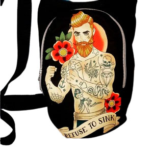 Bolso tela estilo tattoo